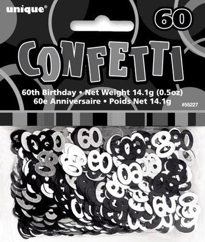 Glitz Black & Silver 60 Confetti - Yakedas Party and Giftware