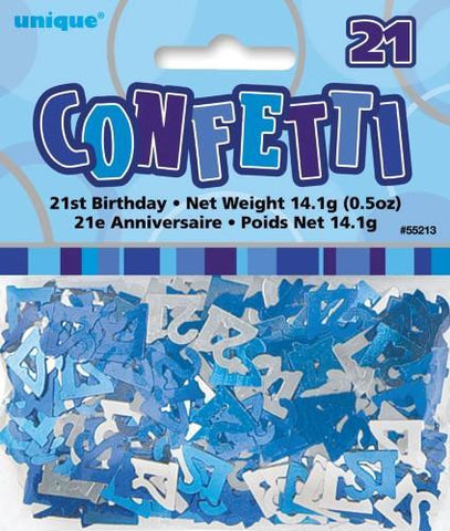 Glitz Blue 21 Confetti - Yakedas Party and Giftware
