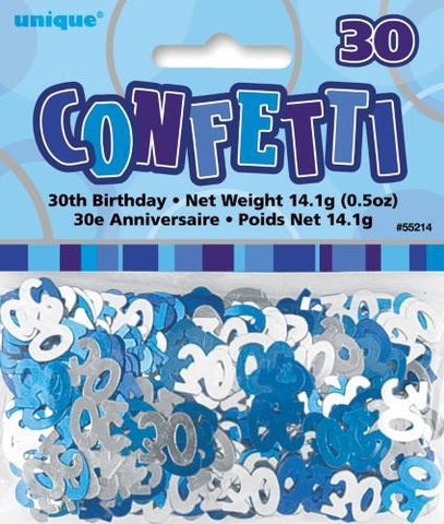 Glitz Blue 30 Confetti - Yakedas Party and Giftware