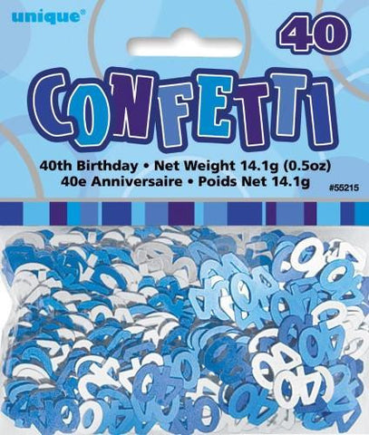 Glitz Blue 40 Confetti - Yakedas Party and Giftware