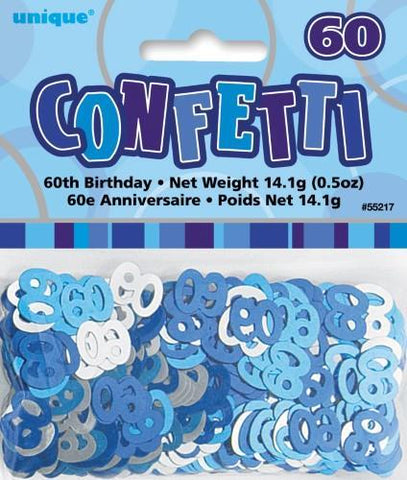 Glitz Blue 60 Confetti - Yakedas Party and Giftware
