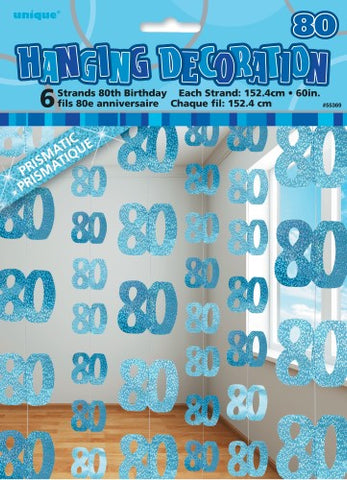 Glitz Blue Hanging Swirl Decoration - 80 - Yakedas Party and Giftware