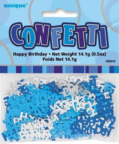 Glitz Blue Happy Birthday Confetti - Yakedas Party and Giftware
