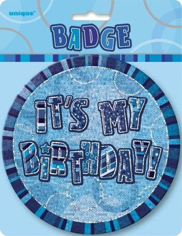 Glitz Blue It's My Birthday Badge - Yakedas Party and Giftware