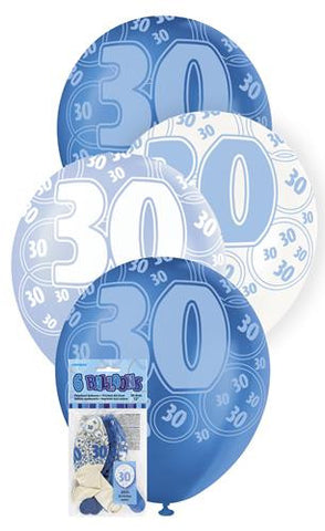 Glitz Blue Latex Balloons - 30 - Yakedas Party and Giftware