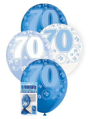 Glitz Blue Latex Balloons - 70 - Yakedas Party and Giftware