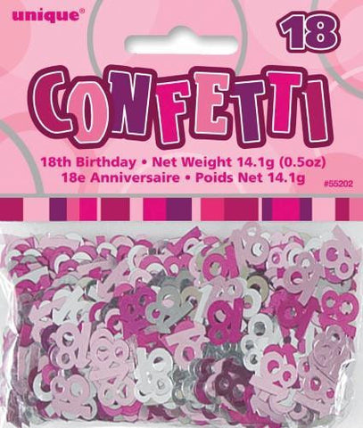 Glitz Pink 18 Confetti - Yakedas Party and Giftware