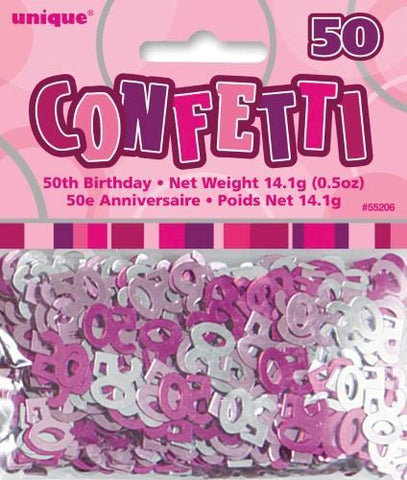 Glitz Pink 50 Confetti - Yakedas Party and Giftware