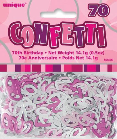 Glitz Pink 70 Confetti - Yakedas Party and Giftware