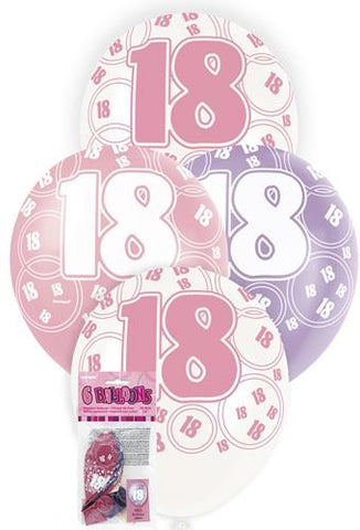 Glitz Pink Latex Balloons - 18 - Yakedas Party and Giftware