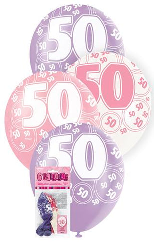 Glitz Pink Latex Balloons - 50 - Yakedas Party and Giftware