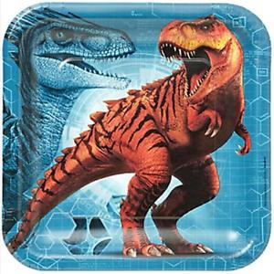 Jurassic World Party Dinner Square Plates - Yakedas Party and Giftware