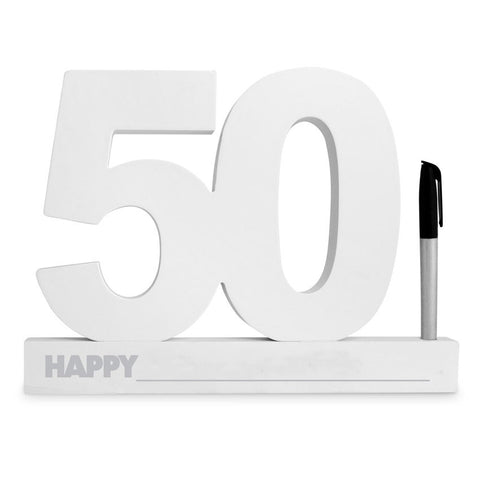 50th Sign it Block White - Yakedas Party and Giftware
