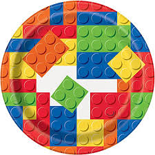 Lego Party Lunch Plates - Yakedas Party and Giftware