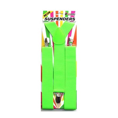 Neon Suspenders Green - Yakedas Party and Giftware
