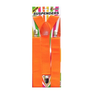 Neon Suspenders Orange - Yakedas Party and Giftware