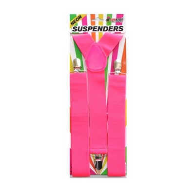 Neon Suspenders Pink - Yakedas Party and Giftware