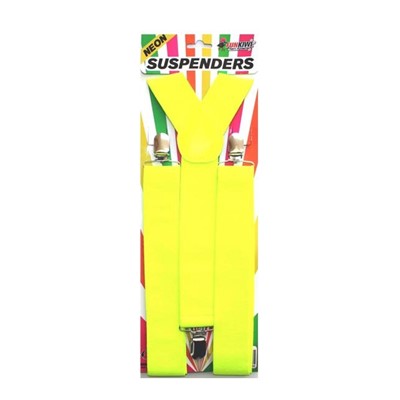Neon Suspenders Yellow - Yakedas Party and Giftware