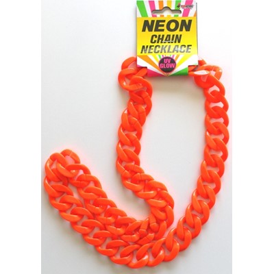 Neon Chain Necklace Orange - Yakedas Party and Giftware