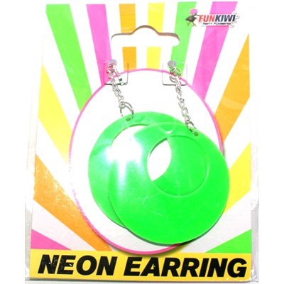 Neon Earring Oval Green - Yakedas Party and Giftware