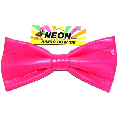 Neon Jumbo Bow Tie Pink - Yakedas Party and Giftware