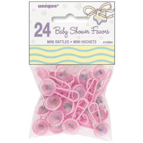 Pink Baby Rattles - Party favors - Yakedas Party and Giftware