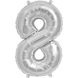 Number 8 Foil Balloon - Yakedas Party and Giftware