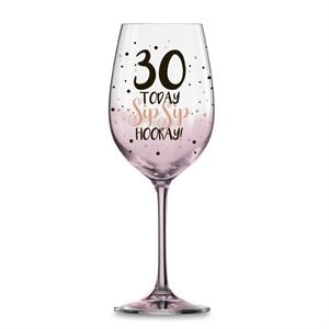 30 PINK SIP SIP HOORAY WINE GLASS 430ML - Yakedas Party and Giftware