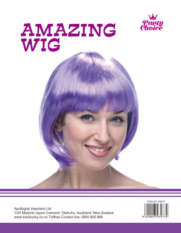 Short Hair Wig - Purple - Yakedas Party and Giftware