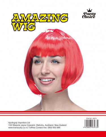 Short Hair Wig - Red - Yakedas Party and Giftware